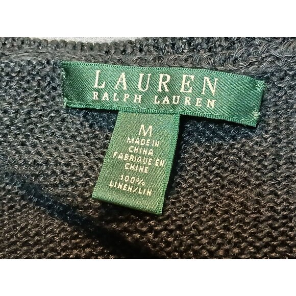 Lauren Ralph Lauren Womens Black Linen Swing Sweater Tank Textured Top Medium - Picture 3 of 7